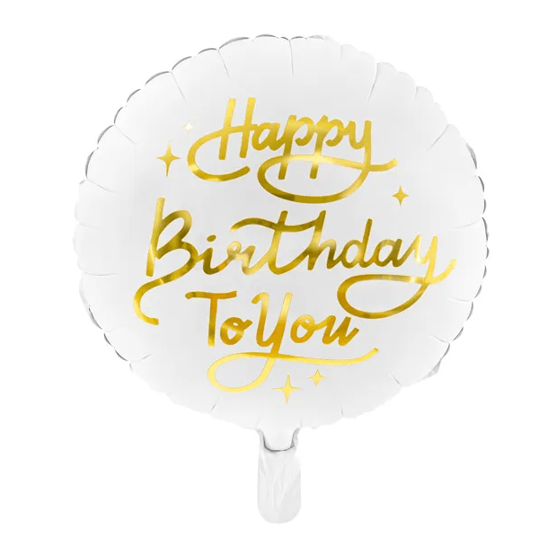 Happy Birthday White & Gold