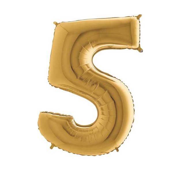Large 26'' Gold Number Balloon 5