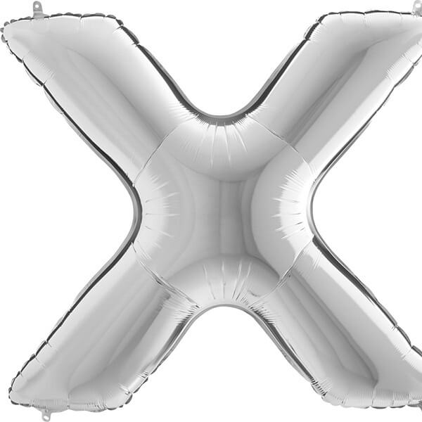 SILVER LETTER X BALLOON