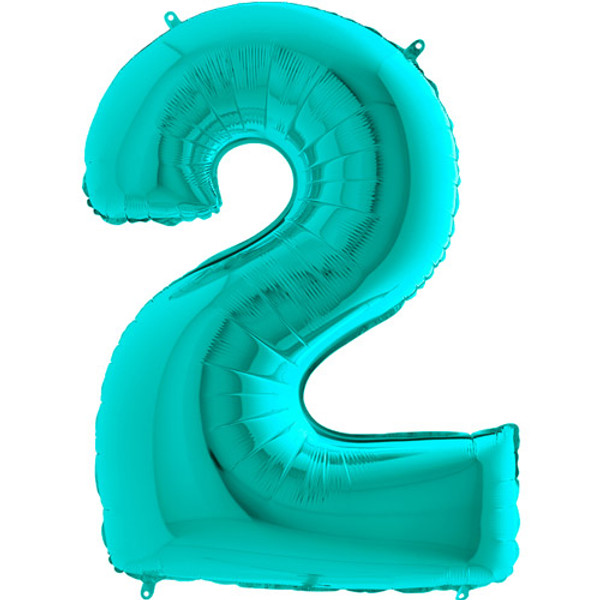 Teal Number 2 Balloon
