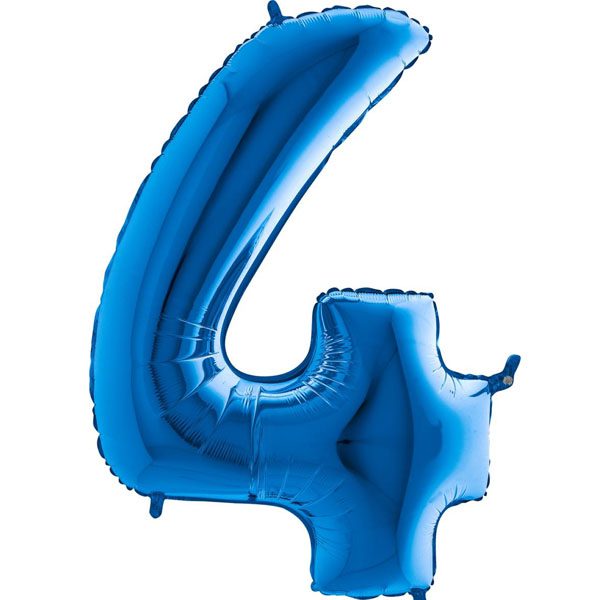 BLUE NUMBER 4 BALLOON