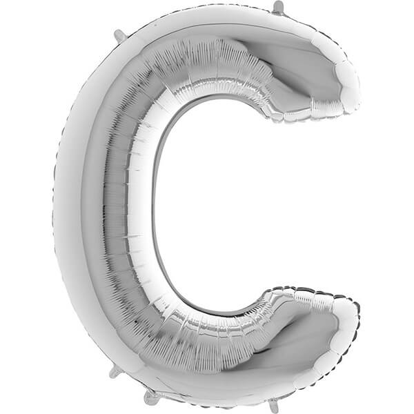 SILVER LETTER C BALLOON