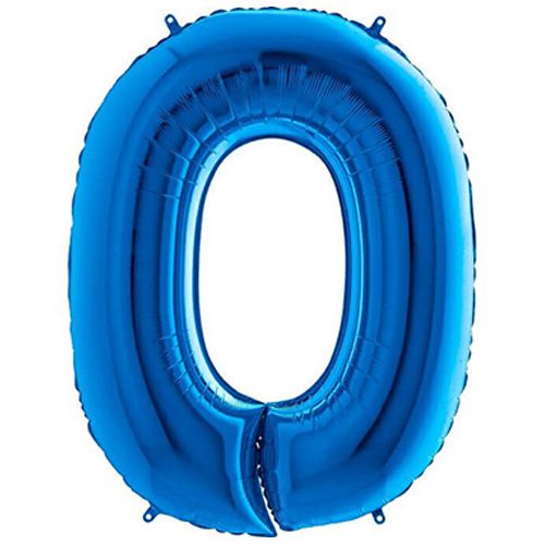 BLUE NUMBER 0 BALLOON