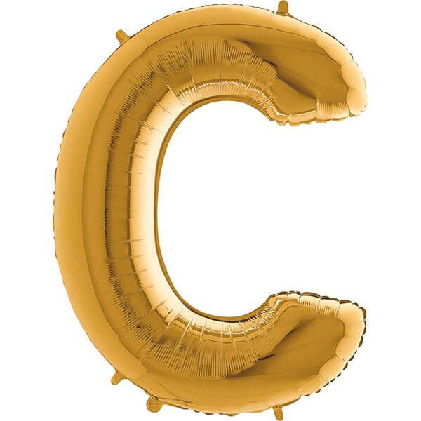 GOLD LETTER C BALLOON