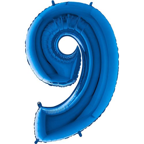 BLUE NUMBER 9 BALLOON