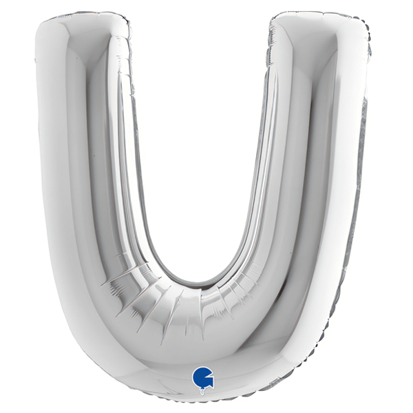 SILVER LETTER U BALLOON
