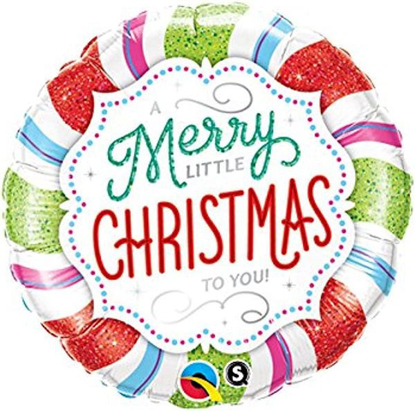 Merry Little Christmas Foil Balloon, Multicolor