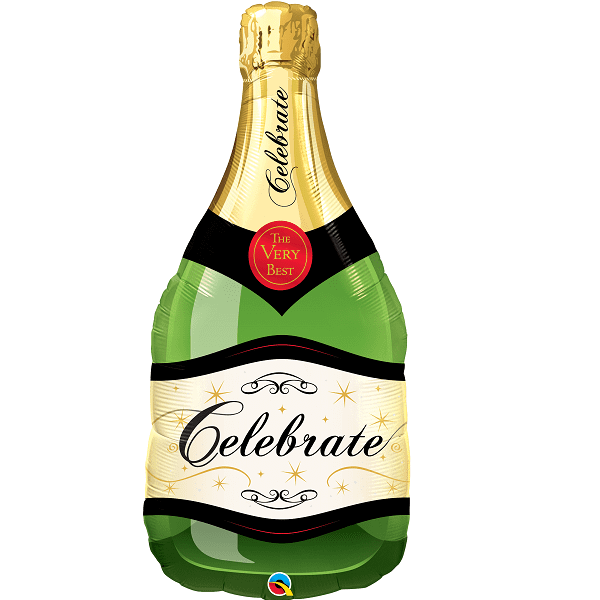 Green Champagne Bottle Balloon