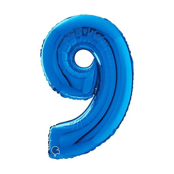 Large 26'' Blue Number Balloon 9