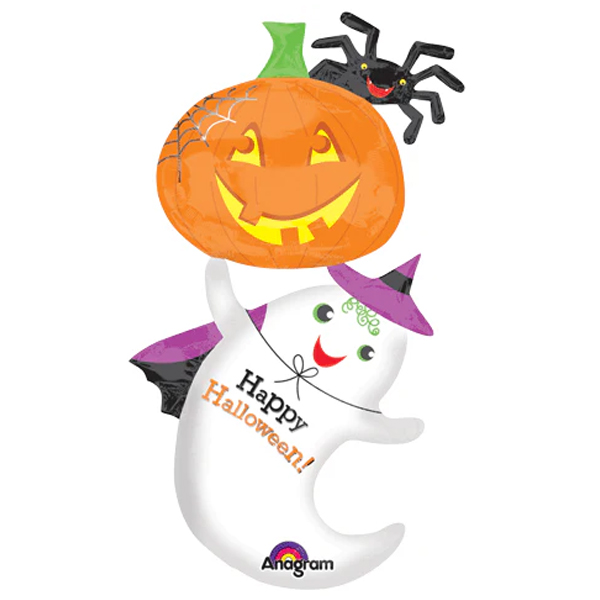 Happy ghost & pumpkin