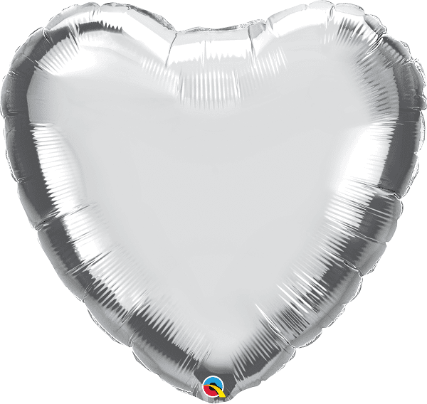 LARGE SILVER HEART BALLOON