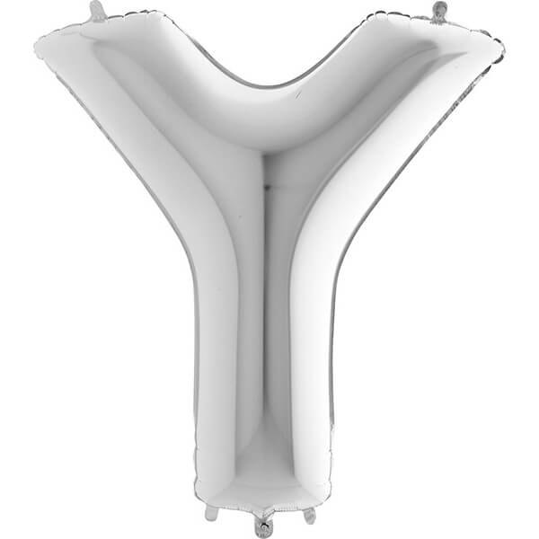 SILVER LETTER Y BALLOON