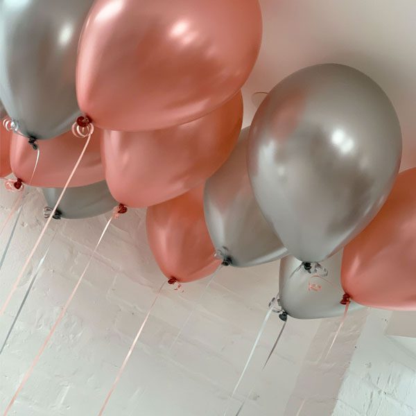 CEILING BALLOONS, SILVER ROSE