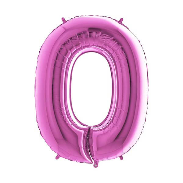 Large 26'' Pink Number Balloon 0