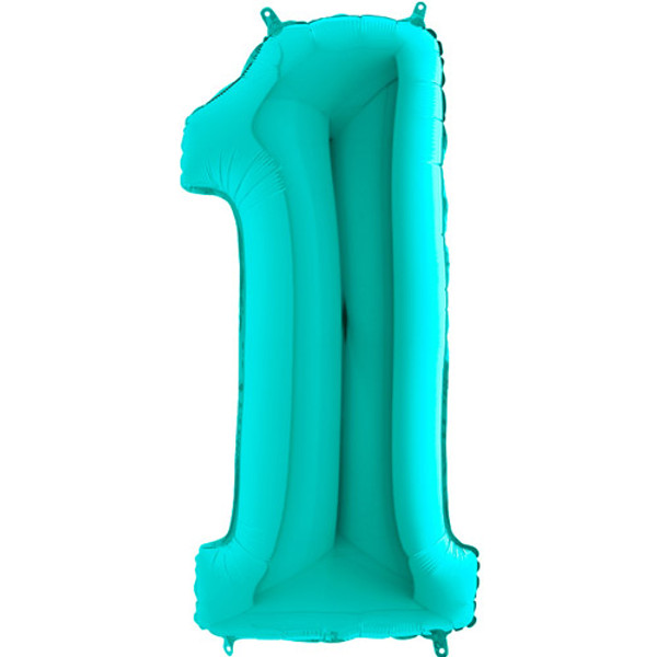 Teal Number 1 Balloon