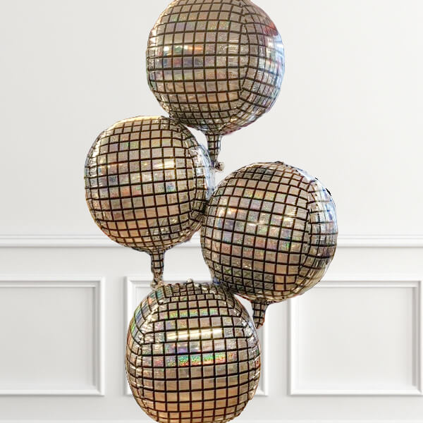 SILVER DISCO BALLOONS