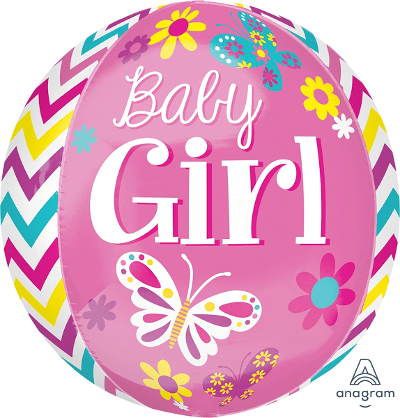 BABY GIRL ORB BALLOON