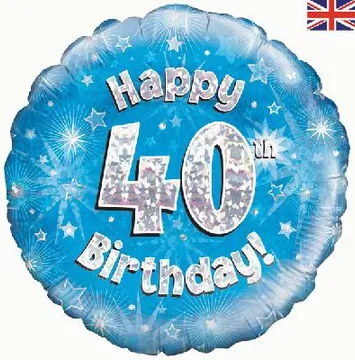 Age Birthday 40 Blue