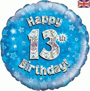 Age Birthday 13 Blue