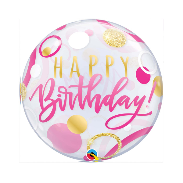 Gold & Pink Dots Bubble