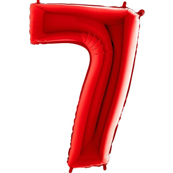 RED NUMBER 7 BALLOON