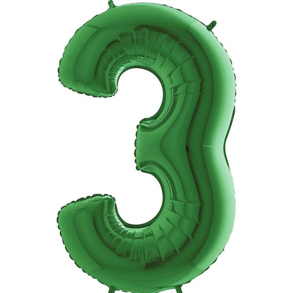 GREEN NUMBER 3 BALLOON