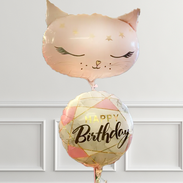 Pink Cat Birthday Balloons