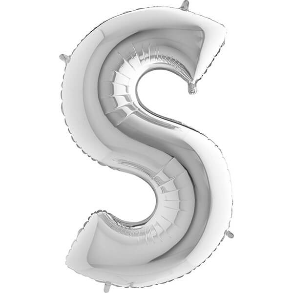 SILVER LETTER S BALLOON