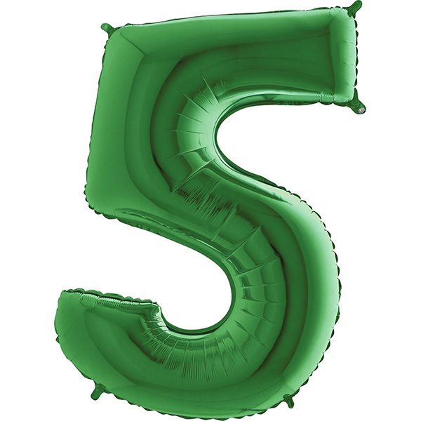 GREEN NUMBER 5 BALLOON
