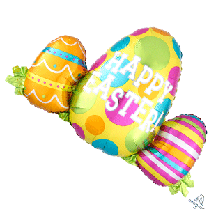 Happy Easter Egg Trio Banner Balloon