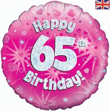 Age Birthday 65 Pink