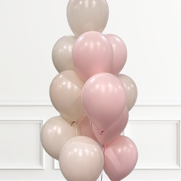 Light Pink & Pastel Beige Helium Bunch