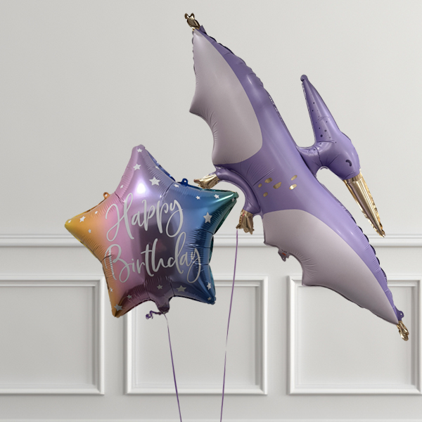 Enchanted Pteranodon Birthday Balloon Bunch