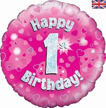 Age Birthday 1 Pink