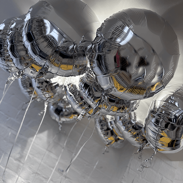 Ceiling Silver Round Foil Balloons