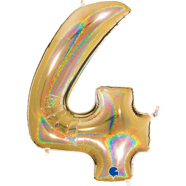 GOLD GLITTER NO 4 BALLOON