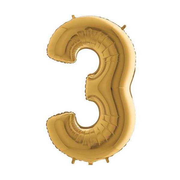 Large 26'' Gold Number Balloon 3