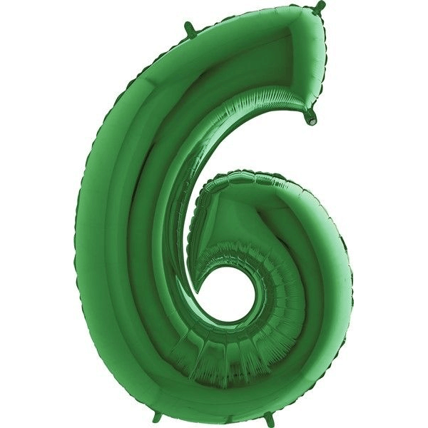 GREEN NUMBER 6 BALLOON