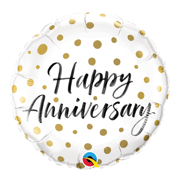 Gold & White Anniversary Balloon