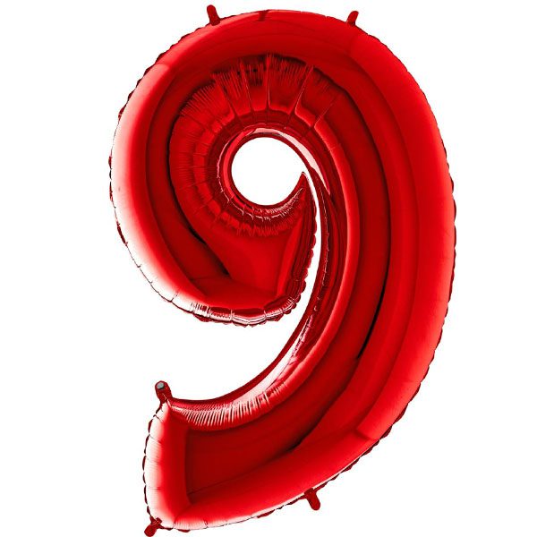 RED NUMBER 9 BALLOON