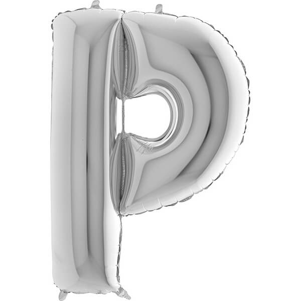 SILVER LETTER P BALLOON