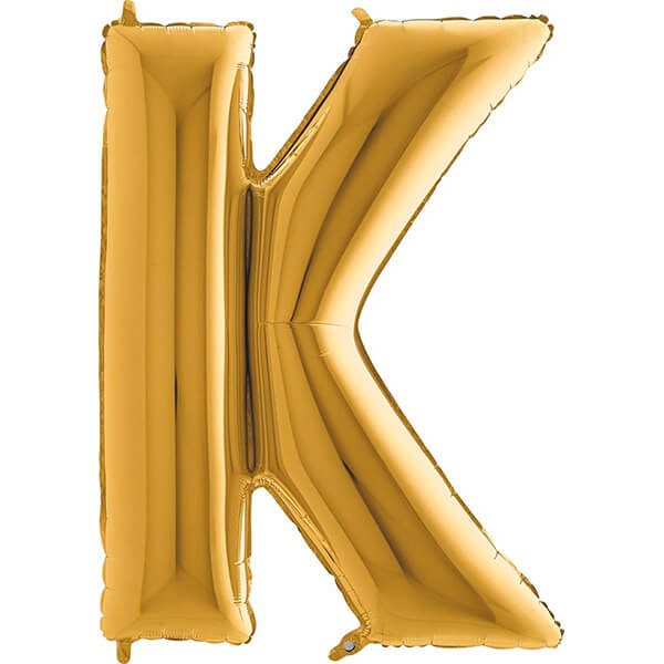GOLD LETTER K BALLOON