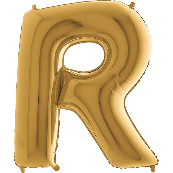 GOLD LETTER R BALLOON