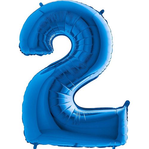 BLUE NUMBER 2 BALLOON