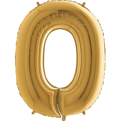 GOLD NUMBER 0 BALLOON