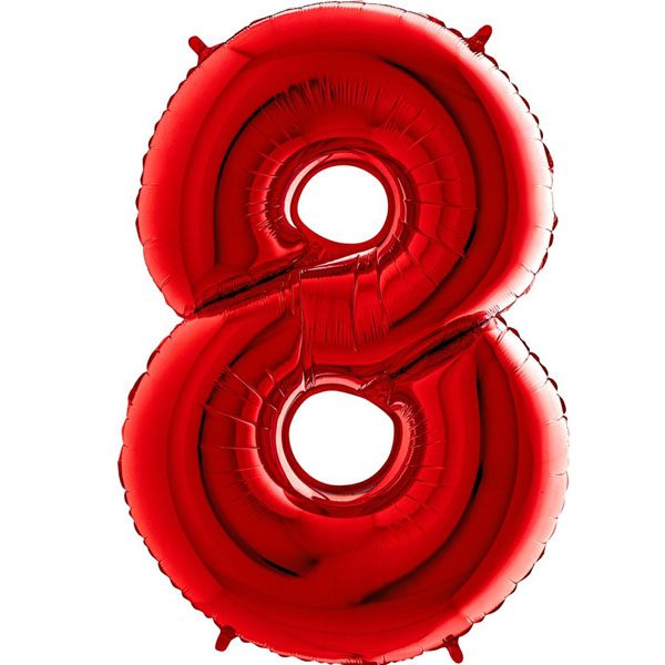 RED NUMBER 8 BALLOON