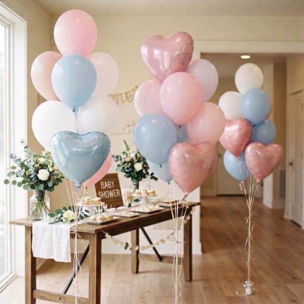 Pink & Blue Baby Shower Balloon Bunch