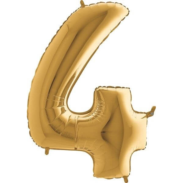 GOLD NUMBER 4 BALLOON