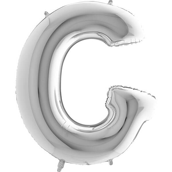SILVER LETTER G BALLOON