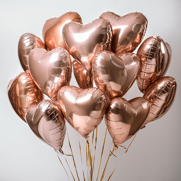 ROSE GOLD HEART BALLOON BUNCH